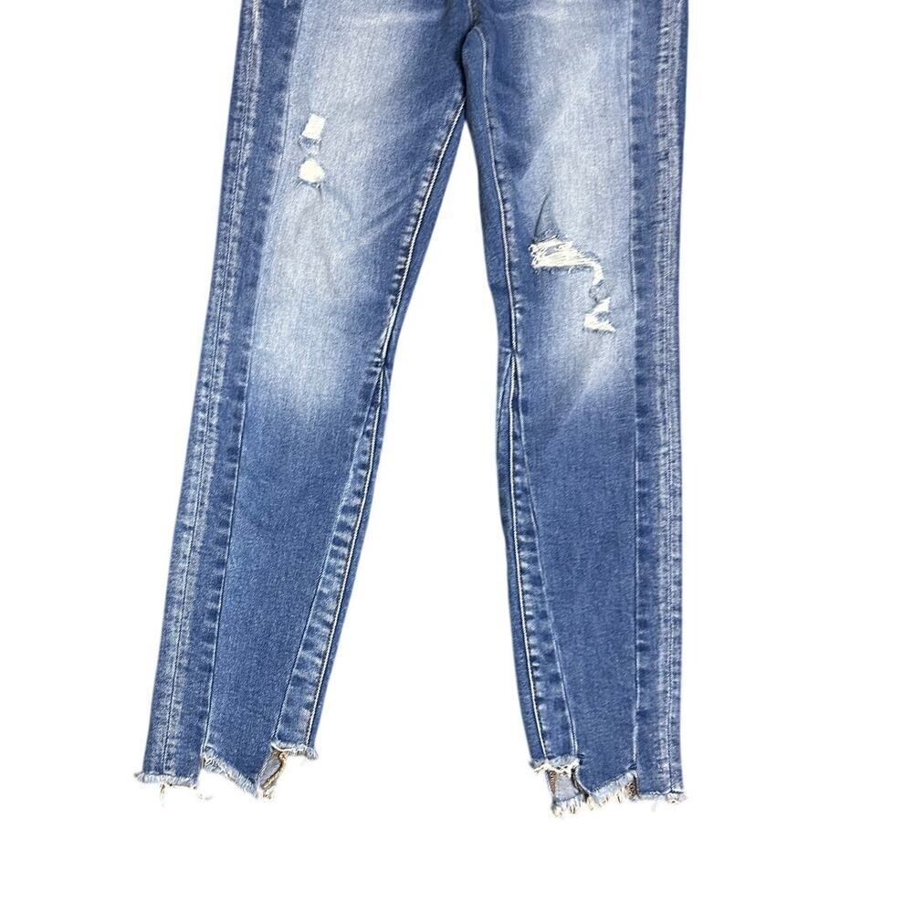 Vervet Flying Monkey High Rise Raw Hem Distressed Stretch Skinny Jeans size 27 - Picture 6 of 8